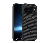 ONES Coque magnétique pour Goolgle Pixel 10 Pro Xl Ultra, [compatible avec MagSafe] [Protection de qualité militaire contre les chutes] Motif fibre de carbone Coque arrière rigide fine pour téléphone
