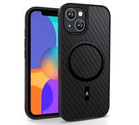 Ones Coque Magnétique pour iPhone 13/14, Compatible avec MagSafe, Texture Fibre Carbone, Protection Militaire Contre Les Chutes, Etui Robuste Durable Résistante Housse Fine Antichoc Case, Noir