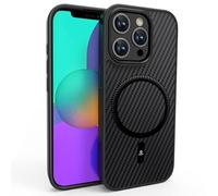 Ones Coque Magnétique pour iPhone 13 Pro Max, Compatible avec MagSafe, Texture Fibre Carbone, Protection Militaire Contre Les Chutes, Etui Robuste Antichoc Résistant aux Rayures Housse Case, Noir