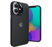 Ones Coque Métal pour iPhone 12/12 Pro Noir Mate, étui PC Rigide translucide et Pare-Chocs en Silicone, qualité Militaire, airbag Antichoc, Anti-Jaune, résistant aux Rayures, Case Mince