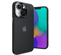 Ones Coque Métal pour iPhone 14 Noir Mate, étui PC Rigide translucide et Pare-Chocs en Silicone, qualité Militaire, airbag Antichoc, Anti-Jaune, résistant aux Rayures, Case Mince