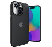 Ones Coque Métal pour iPhone 15 Plus Noir Mate, étui PC Rigide translucide et Pare-Chocs en Silicone, qualité Militaire, airbag Antichoc, Anti-Jaune, résistant aux Rayures, Case Mince