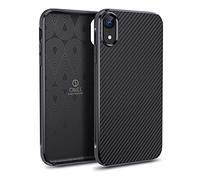 Ones Coque Ultra Mince pour iPhone XR / 10R Texture Fibre de Carbone, prévention des Empreintes digitales, Protection Antichoc de Niveau Militaire, antidérapante Durable, Housse Fine légère Noir