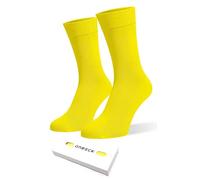 ONESCK Chaussettes habillées en coton peigné de qualité - Couleurs unies éclatantes pour hommes (Orange brûlé, 7-12)