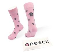 ONESCK Funky Animal Socks - Chaussettes fantaisie colorées en coton pour homme et femme | Chaussettes cadeaux amusantes, DJ Elephant - Rose bonbon, 36-40