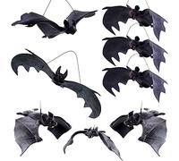 Oneshlee 8 Pièces Chauve-Souris Halloween, 3D Chauve-Souris À Suspendre Decoration Exterieur Interieur, Effrayante Decoration Maison Fenetre Porte Jardin Arbre