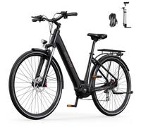 ONESPORT OT07 Vélo Électrique pour Adultes, Batterie 36V et Autonomie de 70KM en Mode Pas pour Hommes et Femmes, Freins Hydrauliques 27,5 Pouces & Capteur de Couple 65Nm Vélo Électrique Ville (Noir)