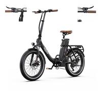 Onesport Ot16-2 Vélo Électrique - 20" Roues 250w Moteur 48v17ah Batterie 60km Autonomie Frein À Disque - Noir Et Marron