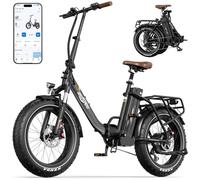 ONESPORT OT16 Max Vélo Électrique Pliant, 20 x 4 Fat Tire E Bike avec 48V 18AH Batterie Amovible Jusqu'à 120km & 250W Moteur, 7 Vitesses & Freins Hydrauliques, Bluetooth APP, Urban VTT Electrique