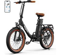 ONESPORT OT16 Vélo Électrique Pliable 20"" - Moteur 250W Batterie Amovible 48V 17Ah - Autonomie 120km - Shimano 7 vitesses - Noir