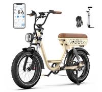 ONESPORT W77 Vélo Électrique Homme, 20 X 4 Pouces Fat Bike Electrique Batterie 48V 18Ah Autonomie 30-100KM, VTT Electrique Femme Adulte 7 Vitesses avec Suspension Intégrale & Freins Hydrauliques