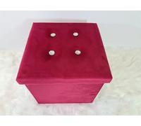 onestopbuys Boîte de rangement ottomane en velours avec siège pliable pour jouets, chaise, pouf, chaussure... (2, simple)
