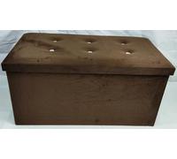 onestopbuys Coffre de rangement ottoman, repose-pieds pliable en velours, siège pour jouets, chaise, pouf, chaussures (1, double)