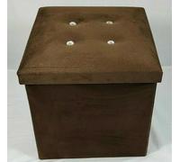 onestopbuys Coffre de rangement ottoman, repose-pieds pliable en velours, siège pour jouets, chaise, pouf, chaussures (1, simple)