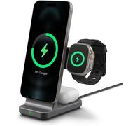 Onetap Pro 3 Magfit Station De Charge Magsafe,Qi2 15w Rapide Chargeur Sans Fil 3 En 1 Magnétique Pour Iphone 17 16 15 14 13 12 Pro Max Mini Air,Airpods 4/3/2/1,Apple Watch Séries - Noir
