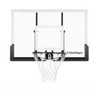 OneTeam Planche de Basket-Ball - Dimensions : 122 x 82 cm - Noir - avec Filet en Nylon et Panier en Acier de 45 cm - Matériaux de Construction durables (122 x 82 cm P)