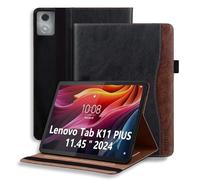ONETHEFU Coque pour Lenovo Tab K11 Plus (TB352FU/TB352XU) 11.45 Pouces 2024 PU Cuir Multi-Angle Stand Flip Protection pour Tablette Lenovo Tab K11 Plus Noir