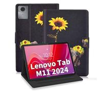 ONETHEFUL Coque Libro Étui pour Lenovo Tab M11 11 Pouces 2024 (TB330FU/TB330XU) Tablette Housse Cover Protection Étuis avec PU Cuir et Stand - Pâquerette Éléphant
