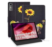 ONETHEFUL Coque Libro Étui pour Lenovo Tab P12 12.7 Zoll Tablet 2023 Tablette Housse Cover Protection Étuis avec PU Cuir et Stand - Gänseblümchen Elefant