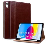 ONETHEFUL Coque pour iPad A16 11ème 2025 11 Pouces/iPad 10ème Génération 10,9 Pouces 2022，iPad 11/10 Étui Tablette Housse de Protection avec Porte-Stylet Veille/Réveil Auto, Marron