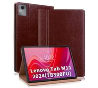 ONETHEFUL Coque pour Lenovo Tab M11 2024 TB300FU Housse Premium en Cuir PU avec Porte Stylo Support,Tablette Protection Case Compatible Lenovo Tab M11 (TB300) 11 Pouces Marron