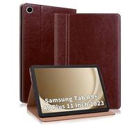 ONETHEFUL Coque pour Samsung Galaxy Tab A9+/A9 Plus 2023 Housse Premium en Cuir PU, Tablette Pochette Housse avec Support, Compatible Samsung Galaxy Tab A9 Plus SM-X210/X215/X216 Marron