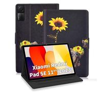 ONETHEFUL Coque pour Xiaomi Redmi Pad SE 11 Pouces 2023 Tablette Housse Cover Protection Étuis avec PU Cuir et Stand - Marguerite éléphant