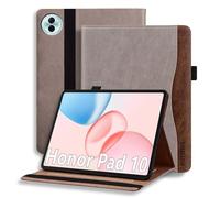 ONETHEFUL Etui de Protection pour Honor Pad 10 12.1ème Génération - en Cuir PU, Réglable à Plusieurs Angles, 2 Logements de Cartes, Logement pour Stylet, Réveil Automatique - Caqui