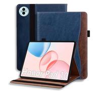 ONETHEFUL Etui de Protection pour Honor Pad 10 12.1ème Génération - en Cuir PU, Réglable à Plusieurs Angles, 2 Logements de Cartes, Logement pour Stylet, Réveil Automatique - Bleu