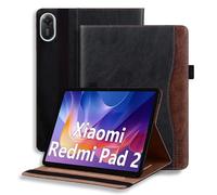 ONETHEFUL Etui de Protection pour Xiaomi Redmi Pad 2 11ème Génération - en Cuir PU, Réglable à Plusieurs Angles, 2 Logements de Cartes, Logement pour Stylet, Réveil Automatique - Noir