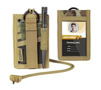OneTigris 2 en 1 Porte-Carte d’Identification Tactique,MOLLE Compatible, Fenêtre Transparente, Nylon Cordura 500D, 3 Fentes pour Cartes & Porte-Stylo, Idéal EDC, Sécurité, Activités de Plein Air