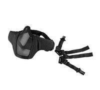 OneTigris Demi-Masque de Protection du Visage Pliable en Maille pour Airsoft, Paintball, CS (Noir, L)