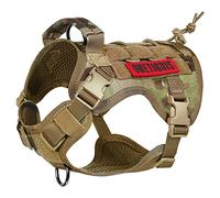 OneTigris Fire Watcher - Harnais Tactique pour Chien - Molle - avec 1 poignée et 2 Anneaux en D sans Fermeture en D - Nylon 1000D - Taille XL, Multicolor