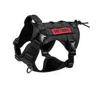 OneTigris Fire Watcher - Harnais Tactique pour Chien - Molle - avec 1 poignée et 2 Anneaux en D sans Fermeture en D - Nylon 1000D - Taille XXS, Noir