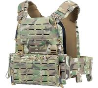 OneTigris FLPC Support de plaque, système de fermeture rapide, gilet airsoft, bretelles réglables pour paintball, police, airsoft (Camo), Camo, M-XXL