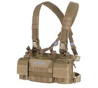 OneTigris Gilet tactique, Chest Rig Réglable Molle Tactique Airsoft Gilet Imperméable pour les jeux CS, les fans militaires et les jeux de chasse Airsoft, Coyote, L