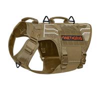 OneTigris Harnais Anti Traction Tactique, AIRE Armor Mesh Harnais Chien, avec 2 poignées et 3 anneaux en D, Matériel Militaire Gilet Durable Réfléchissant,pour Moyen Grand Chien, Avec Système Molle,XL