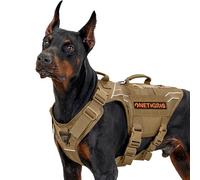 OneTigris Harnais Anti Traction Tactique, AIRE Armor Mesh Harnais Chien, avec 2 poignées et 3 anneaux en D, Matériel Militaire Gilet Durable Réfléchissant, pour Moyen Grand Chien, Avec Système Molle,M