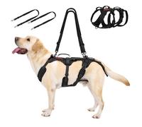 OneTigris Harnais de Levage Chien,Tactique Transport pour Chien, Gilet Ajustable Complet, avec 2 Bretelles Amovibles, 3 poignées et 5 Anneaux en D, pour Chiens Âgés et Soutien Mobilité, M Noir