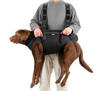 OneTigris Harnais de Transport pour Chiens, Harnais de Transport Support Ridge Outdoor pour randonnées, urgences et Chiens âgés, avec poignées rembourrées et Conception à Dos croisé, Noir, Taille L