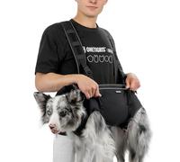 OneTigris Harnais de Transport pour Chiens, Harnais de Transport Support Ridge Outdoor pour randonnées, urgences et Chiens âgés, avec poignées rembourrées et Conception à Dos croisé, Noir, Taille S