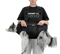 OneTigris Harnais de Transport pour Chiens, Harnais de Transport Support Ridge Outdoor pour randonnées, urgences et Chiens âgés, avec poignées rembourrées et Conception à Dos croisé, Noir, Taille M