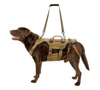 OneTigris Harnais pour chien, Invictus Aide au portage pour chiens de taille moyenne à grande, aide à la marche réglable pour chiens avec 3 poignées pour chiens handicapés, blessés ou âgés Brun XL