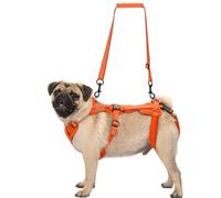 OneTigris Harnais pour chiens, Hopper petit support harnais réglable avec 2 poignées pour le soutien et la réadaptation, adapté pour les chiens de petite taille, orange, S