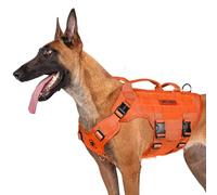 OneTigris Harnais Tactique pour Chien - Destroyer Heavy Duty Gilet avec 3 Poignées et Boucles en Métal - Orange XL