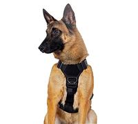 OneTigris No-Pull Goliath Harnais pour chien avec poignée - Harnais tactique réglable pour chien chiot - Chasse - Randonnée - Entraînement - Marche - Activités de plein air - Noir - Taille XL