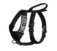 OneTigris No-Pull Goliath Harnais pour chien avec poignée Harnais tactique réglable pour chien, chiot, chasse, randonnée, entraînement, promenade, activités de plein air, noir, taille L