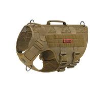 OneTigris No-Pull Harnais de sécurité réglable en maille AIRE Ultra respirant pour chiens de grande et moyenne taille Avec 2 poignées Gilet pour chien Marron Taille XS