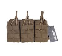OneTigris Porte Chargeur Triple M4/M16/AK/AR/FAMAS La Pochette des Magasins Tactiques avec Molle pour Airsoft (Coyote - Version Améliorée)