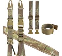 OneTigris Sangle de fusil à 2 points, sangle de 2,54 cm de large avec mousquetons interchangeables de style HK, longueur réglable de 117 cm à 174 cm, camouflage